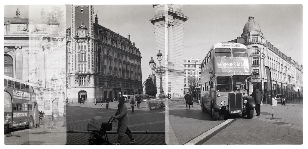 Photographie à l'ancienne. Noir et blanc argentique à Lille avec un Moye Format argentique allemand. 6x6 Franka Solida III.